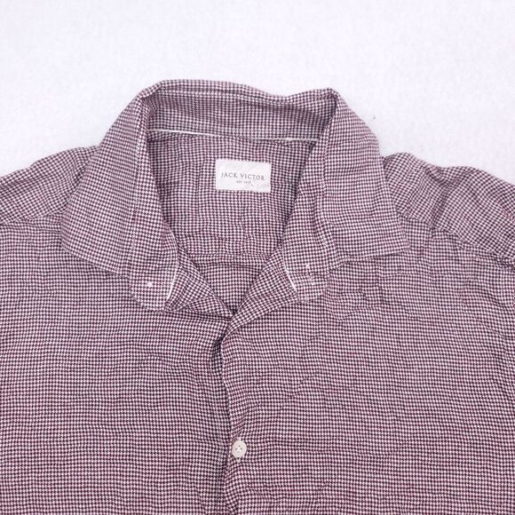 Jack Victor Casual Long Sleeve Button Up Shirt Mens Size Extra Large XL Maroon - Picture 1 of 10